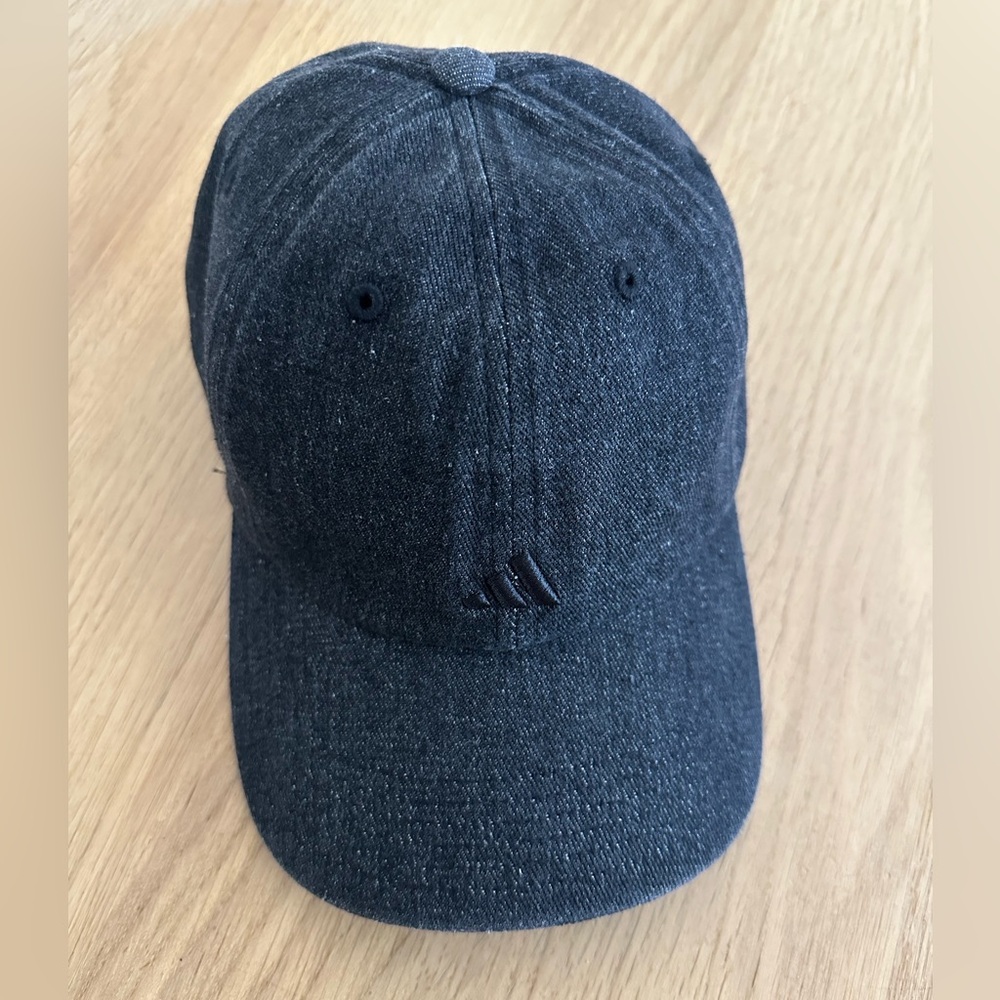 Adidas women's black denim strapback hat